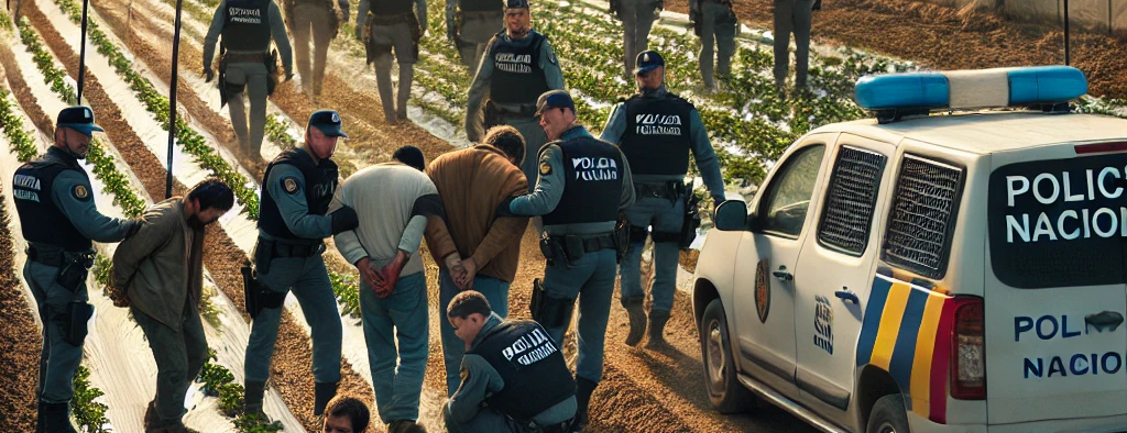 Detenidos por mantener a extranjeros en condiciones de semiesclavitud en el campo de una ciudad andaluza.