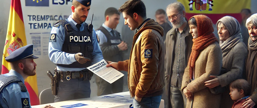 policía sobre la protección temporal para personas