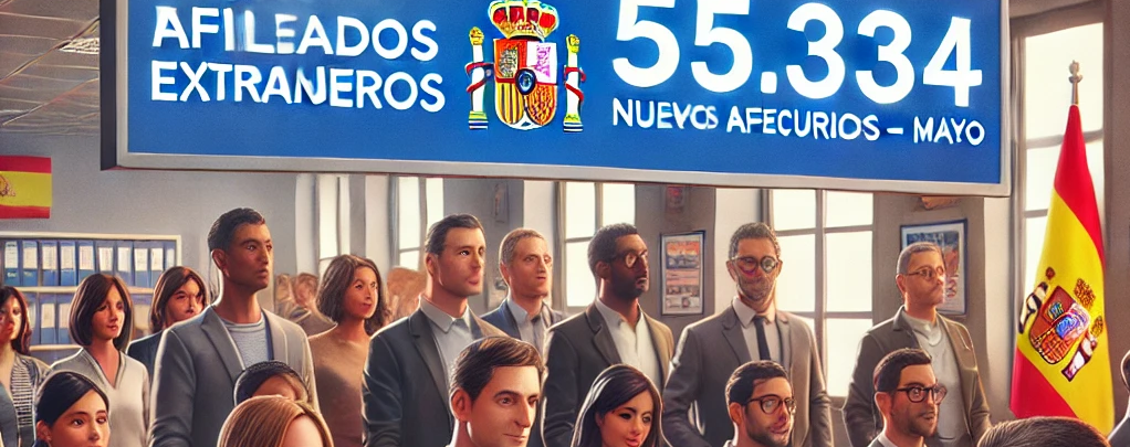 incremento más significativo desde 2005: 55.334 nuevos afiliados extranjeros a la Seguridad Social en mayo en España.